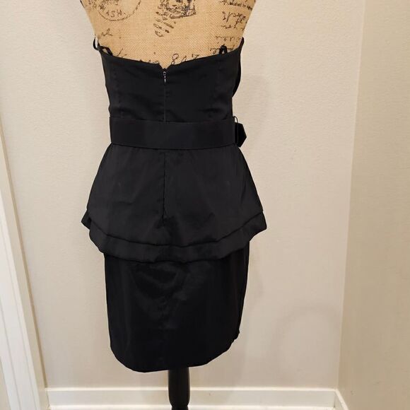 Betsy & Adam Black Mini Strapless Evening Dress Size 10 - Picture 6 of 15